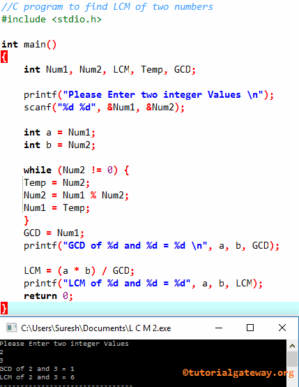 C Program To Find Gcd Of Two Numbers Using Function - lasopatoronto